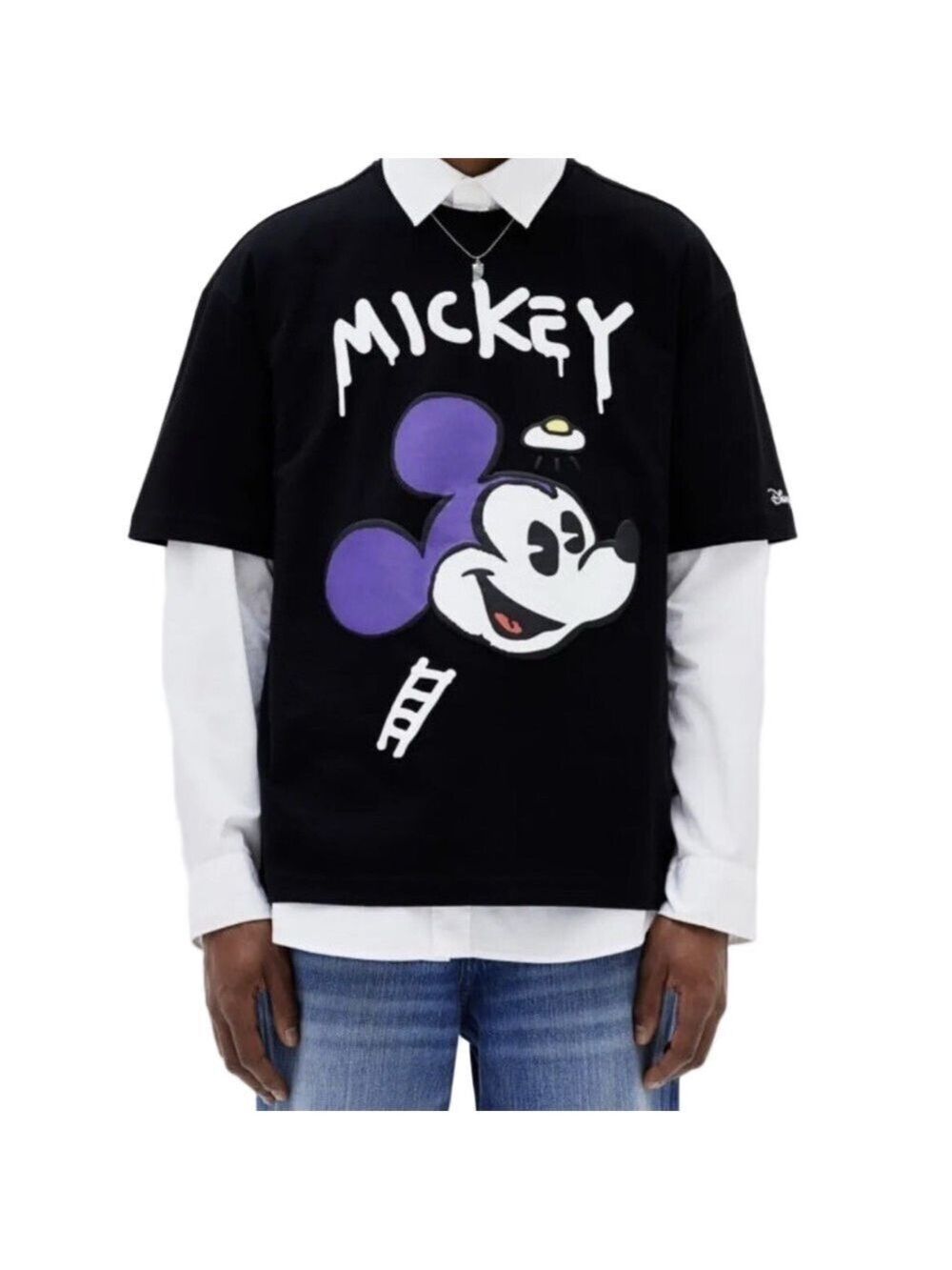 H&M Mickey Mouse Graphic Tee Oversized Casual XL–XXL Disney